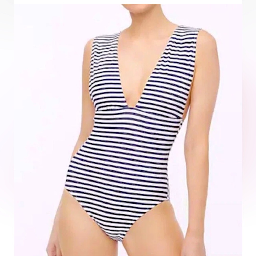 NEW WITH TAGS! J Crew Plunge V-Neck One-piece Swimsuit